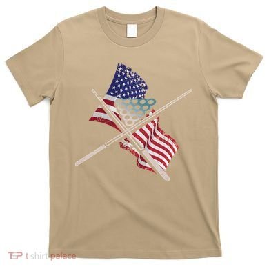 Father's Day Billiards Usa Flag Pool Player Gift For Dad T-Shirt