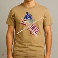 Father's Day Billiards Usa Flag Pool Player Gift For Dad T-Shirt thumb 3