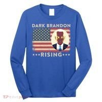 Funny Dark Brandon Is Rising Pro Biden USA Flag Long Sleeve Shirt thumb 0