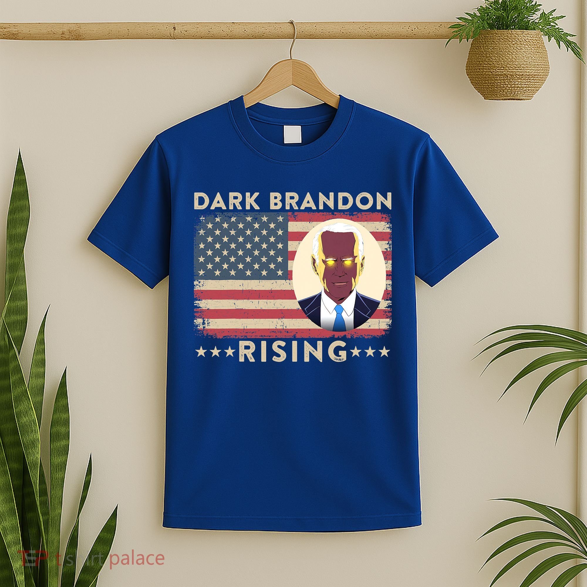 Funny Dark Brandon Is Rising Pro Biden USA Flag T-Shirt