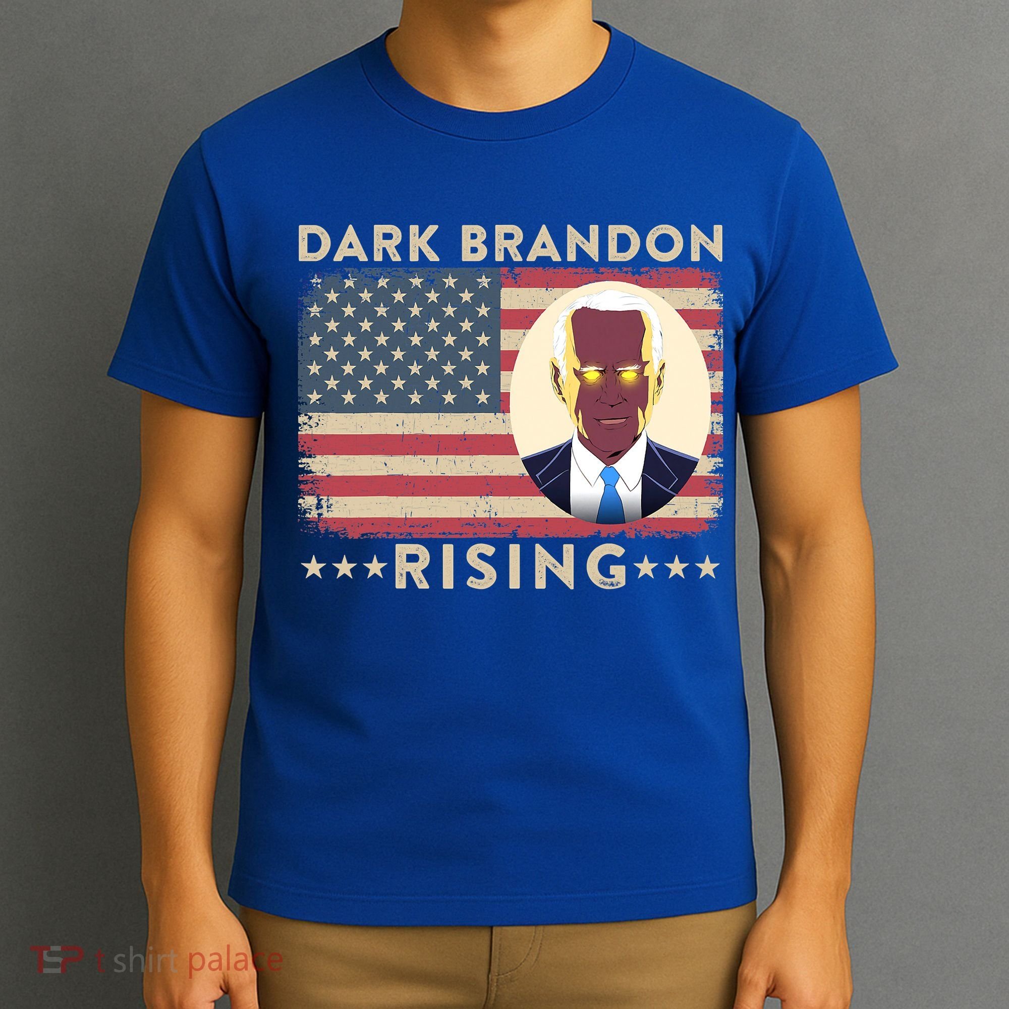 Funny Dark Brandon Is Rising Pro Biden USA Flag T-Shirt