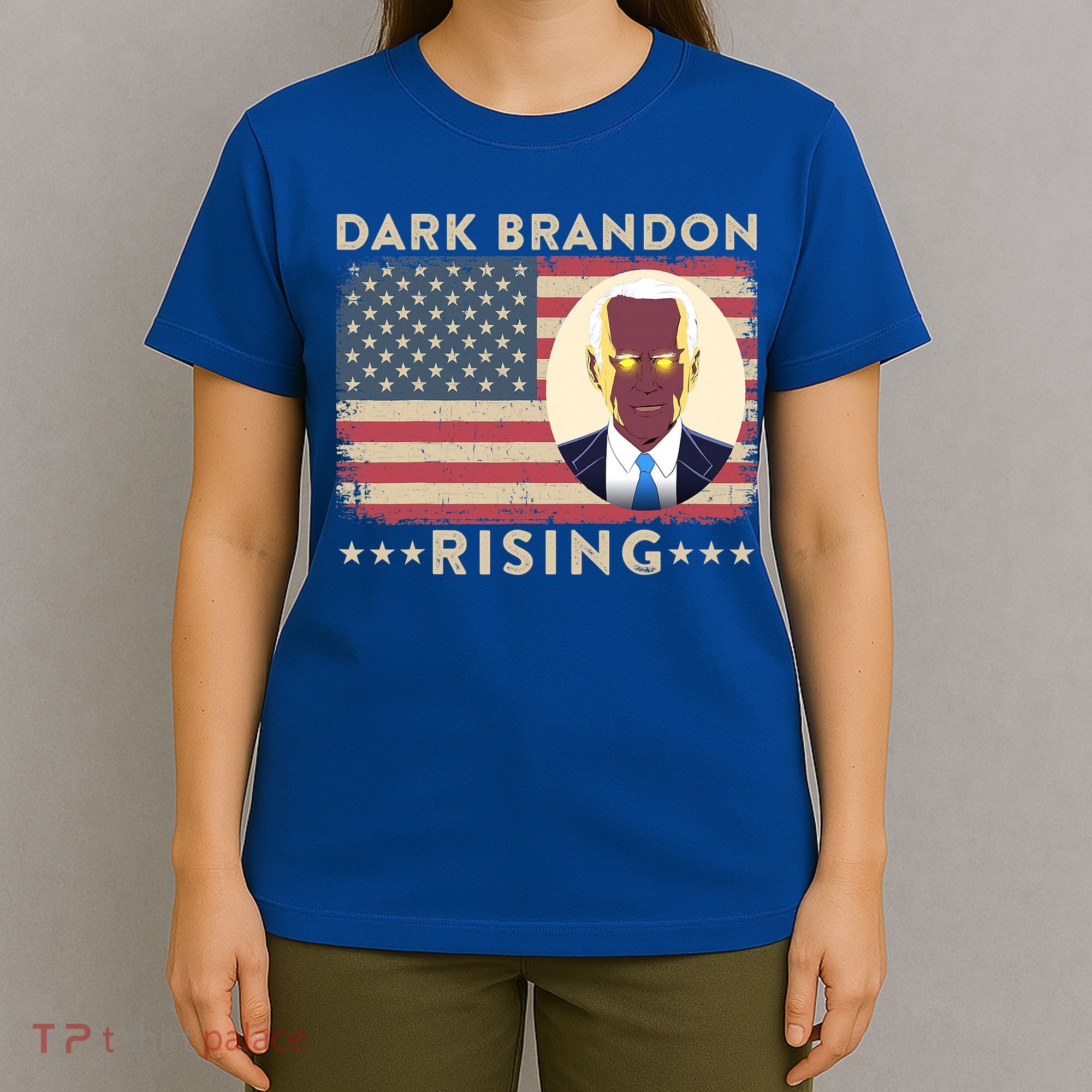 Funny Dark Brandon Is Rising Pro Biden USA Flag T-Shirt