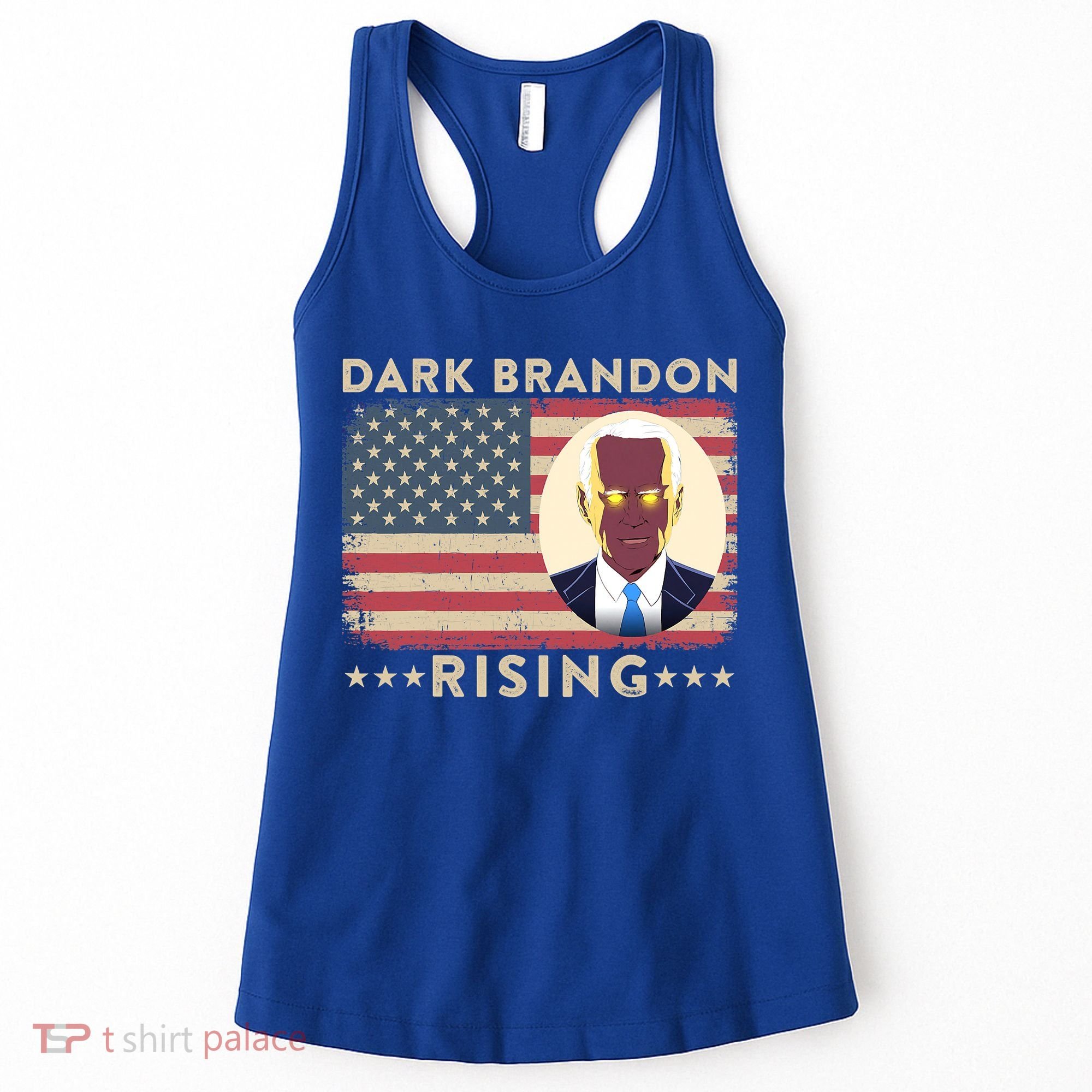 Funny Dark Brandon Is Rising Pro Biden USA Flag Women's Tank Top