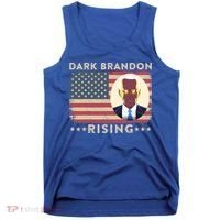Funny Dark Brandon Is Rising Pro Biden USA Flag Tank Top thumb 0