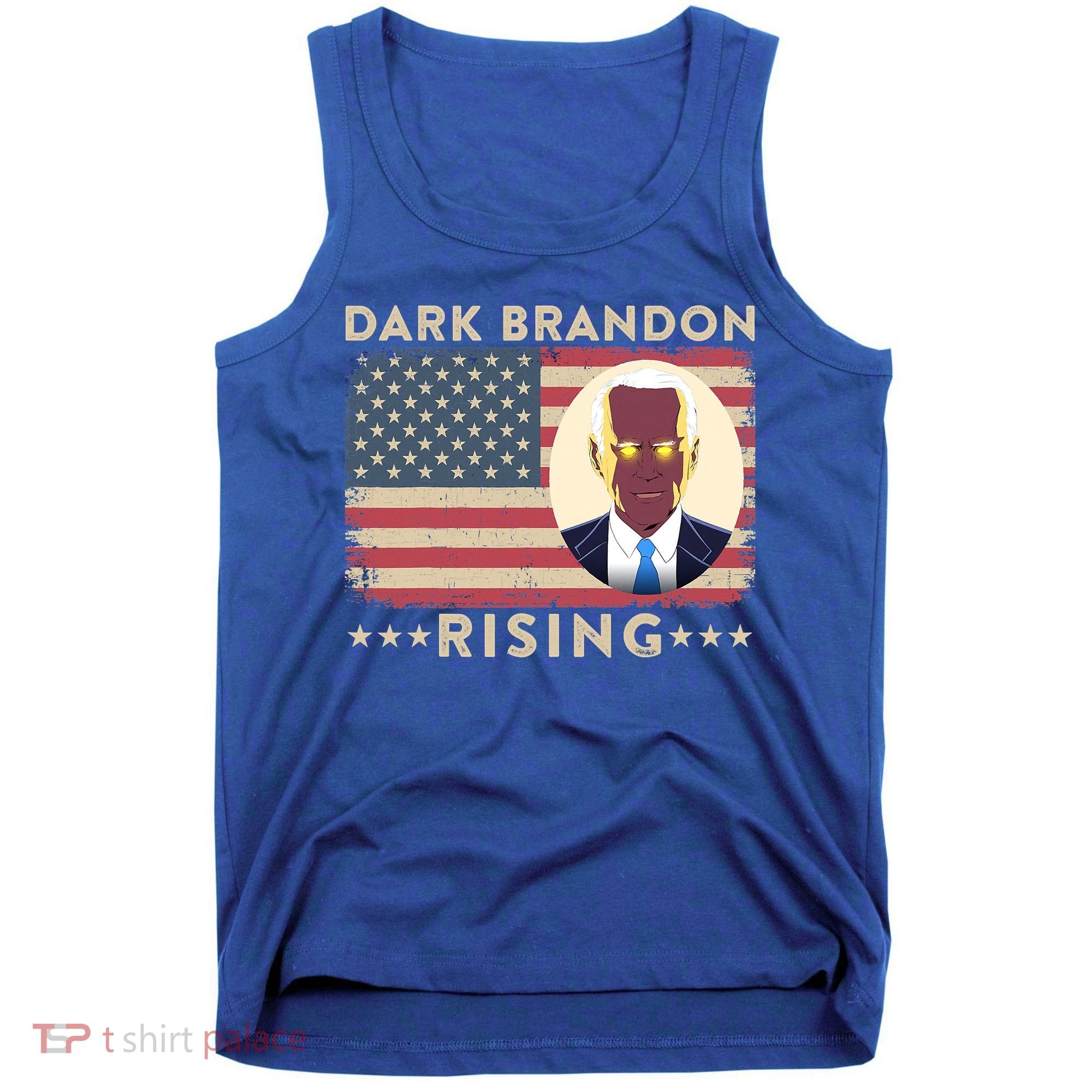 Funny Dark Brandon Is Rising Pro Biden USA Flag Tank Top