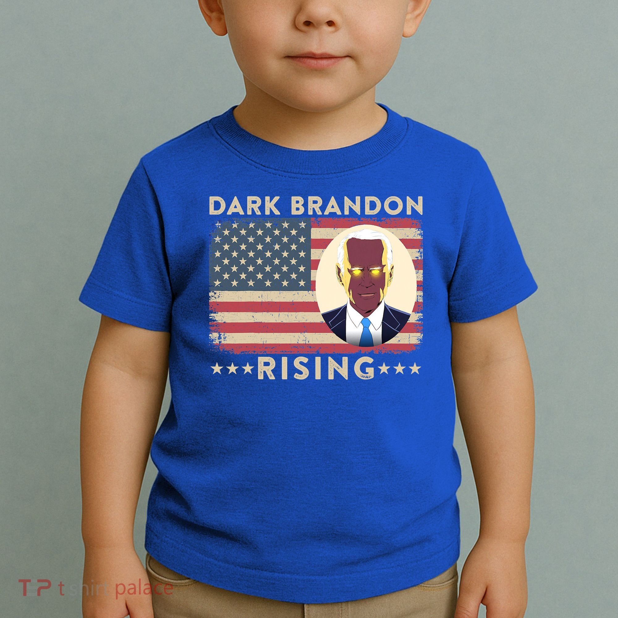 Funny Dark Brandon Is Rising Pro Biden USA Flag Toddler T-Shirt