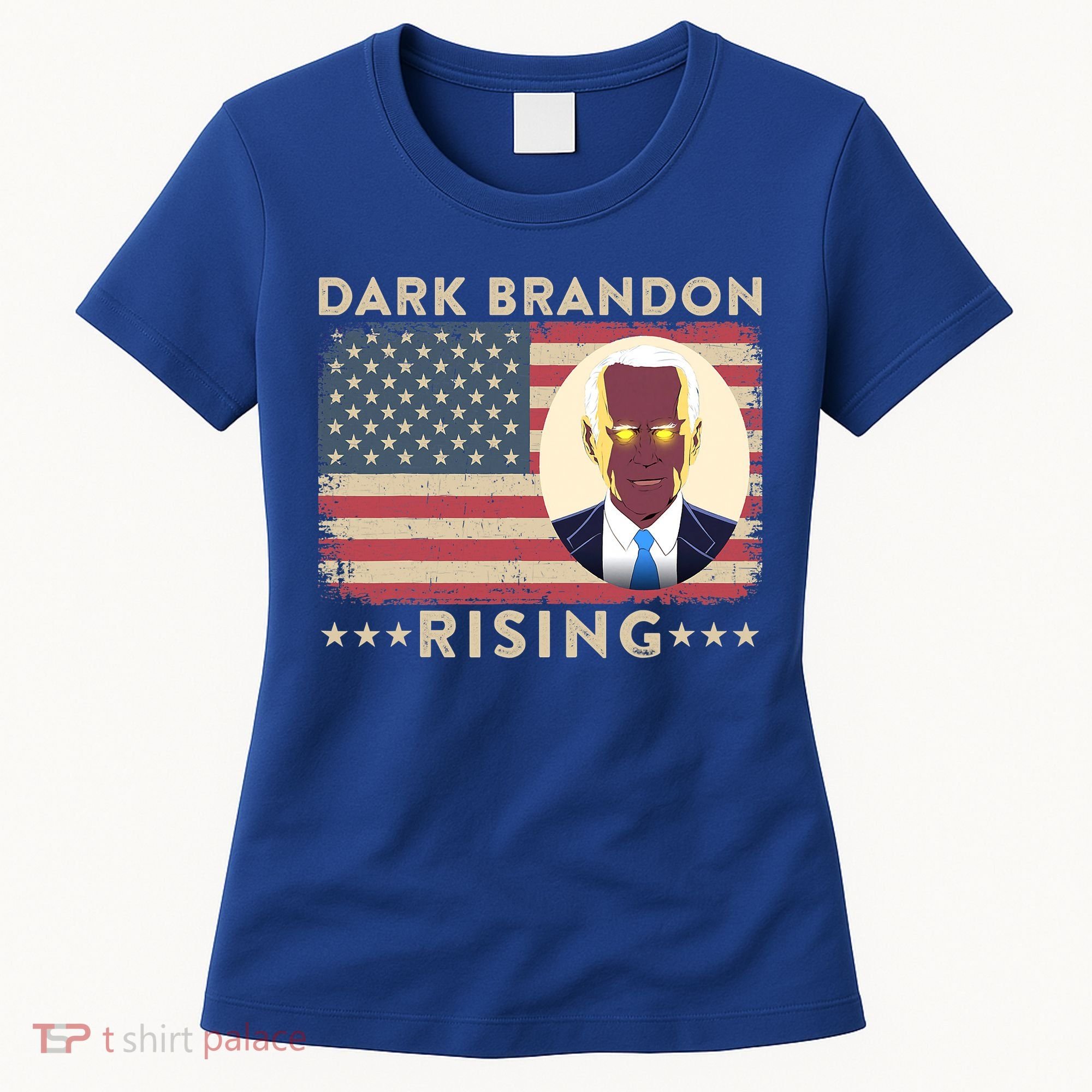 Funny Dark Brandon Is Rising Pro Biden USA Flag Women's T-Shirt