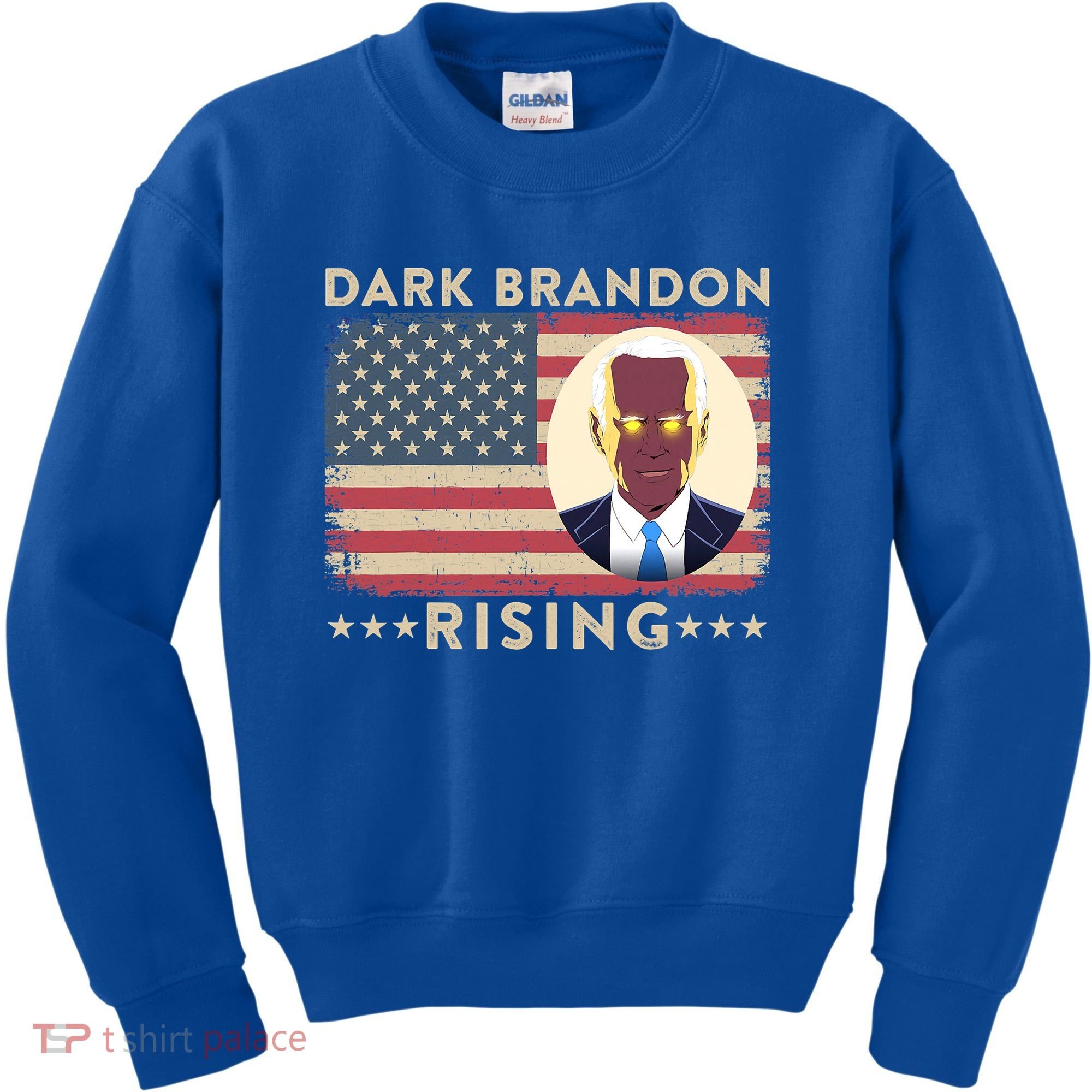 Funny Dark Brandon Is Rising Pro Biden USA Flag Kids Sweatshirt