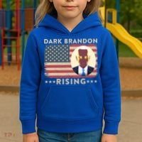 Funny Dark Brandon Is Rising Pro Biden USA Flag Kids Hoodie thumb 3