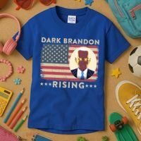 Funny Dark Brandon Is Rising Pro Biden USA Flag Kids T-Shirt thumb 3