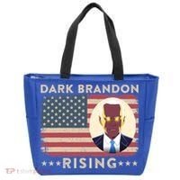 Funny Dark Brandon Is Rising Pro Biden USA Flag Tote Bag thumb 0