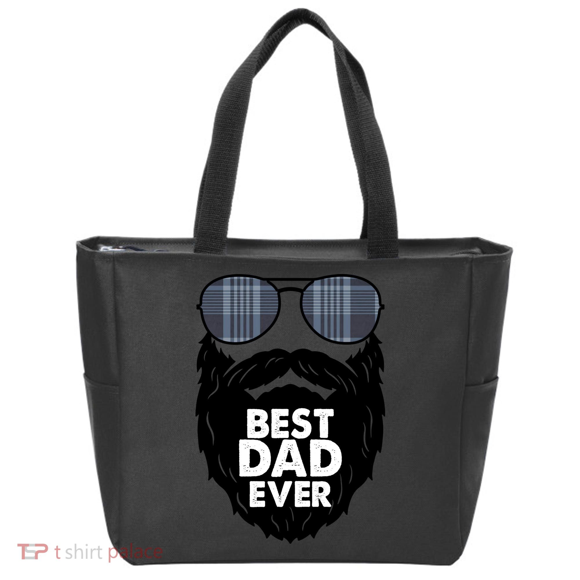 Father's Day Best Dad Ever Funny Beard Glasses Gift For Father Tote Bag