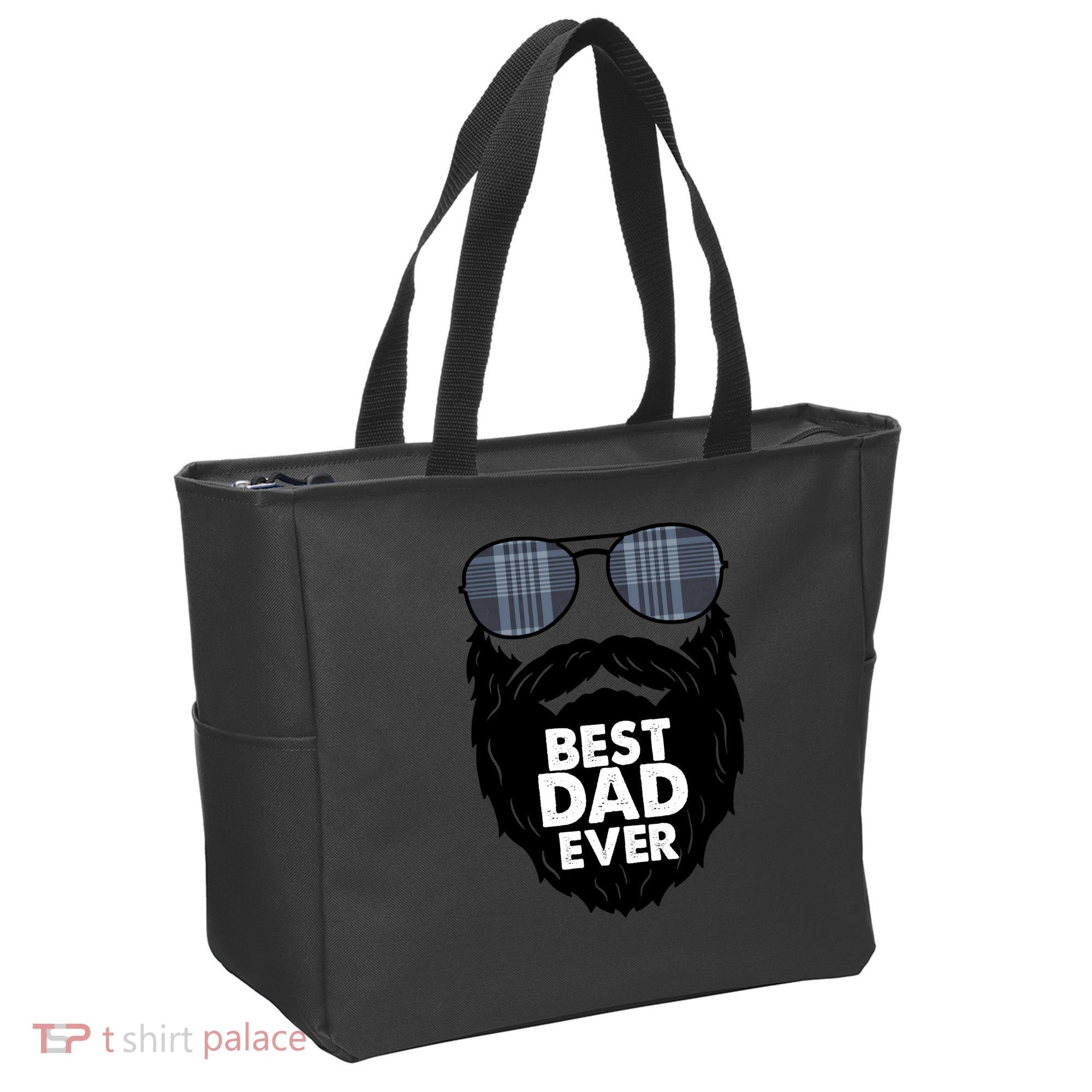 Father's Day Best Dad Ever Funny Beard Glasses Gift For Father Tote Bag