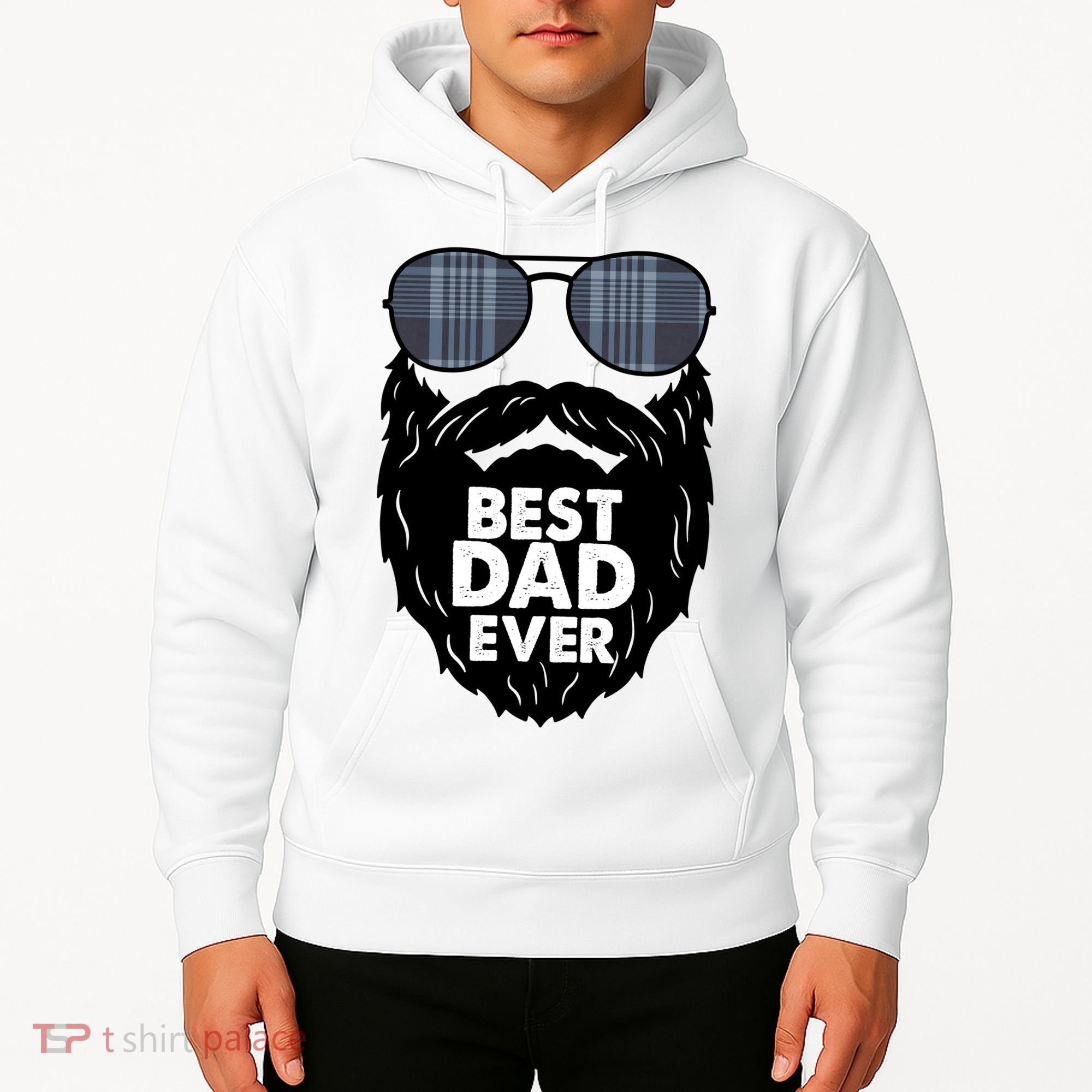 Father's Day Best Dad Ever Funny Beard Glasses Gift For Father Hoodie