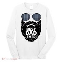 Father's Day Best Dad Ever Funny Beard Glasses Gift For Father Long Sleeve Shirt thumb 0
