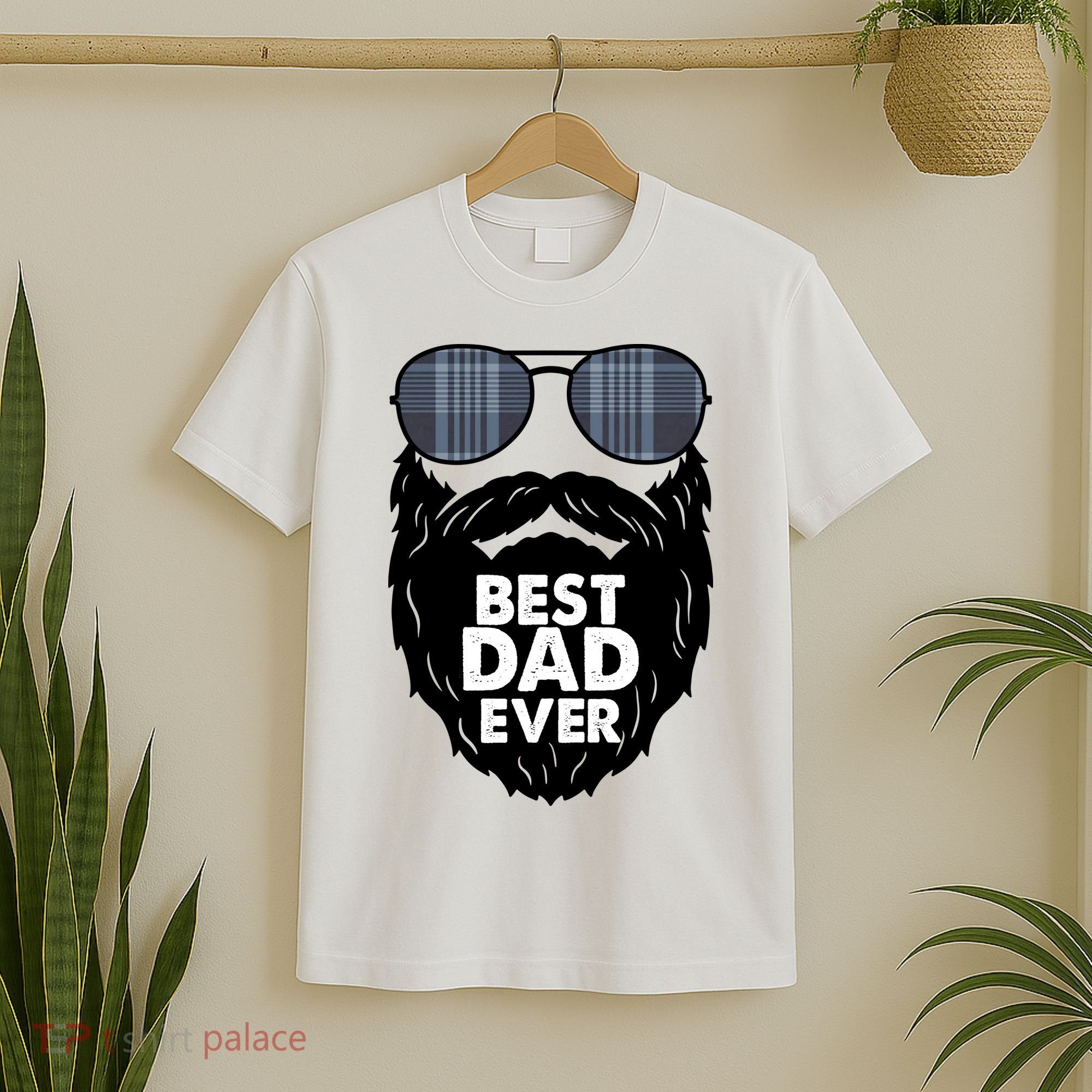 Father's Day Best Dad Ever Funny Beard Glasses Gift For Father T-Shirt