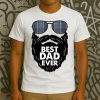 Father's Day Best Dad Ever Funny Beard Glasses Gift For Father T-Shirt thumb 3