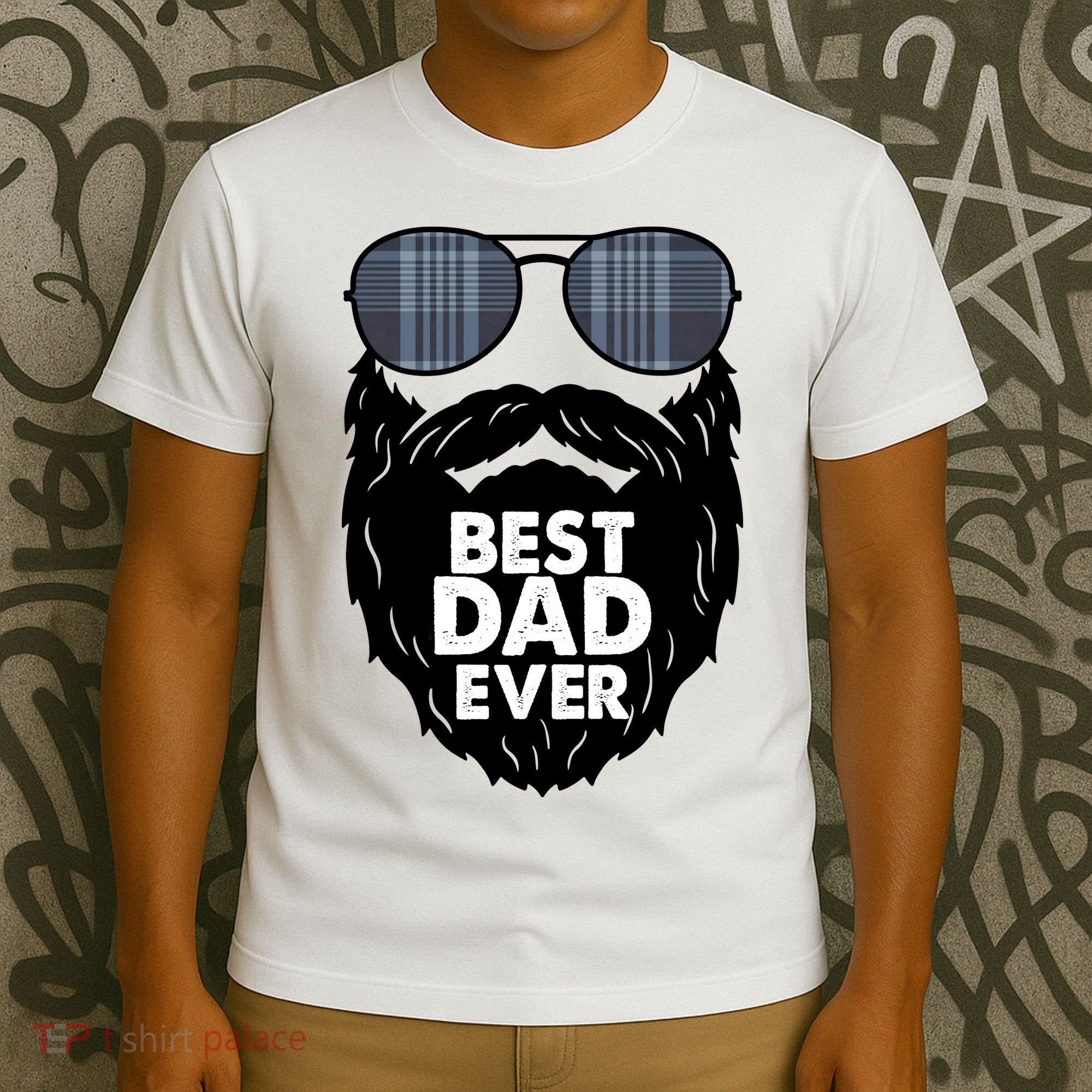 Father's Day Best Dad Ever Funny Beard Glasses Gift For Father T-Shirt