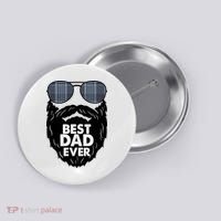 Father's Day Best Dad Ever Funny Beard Glasses Gift For Father Button thumb 0