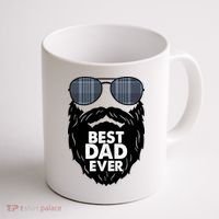 Father's Day Best Dad Ever Funny Beard Glasses Gift For Father Coffee Mug thumb 1