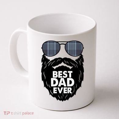 Father's Day Best Dad Ever Funny Beard Glasses Gift For Father Coffee Mug