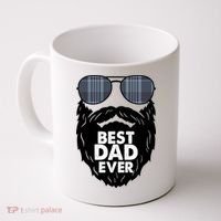 Father's Day Best Dad Ever Funny Beard Glasses Gift For Father Coffee Mug thumb 0