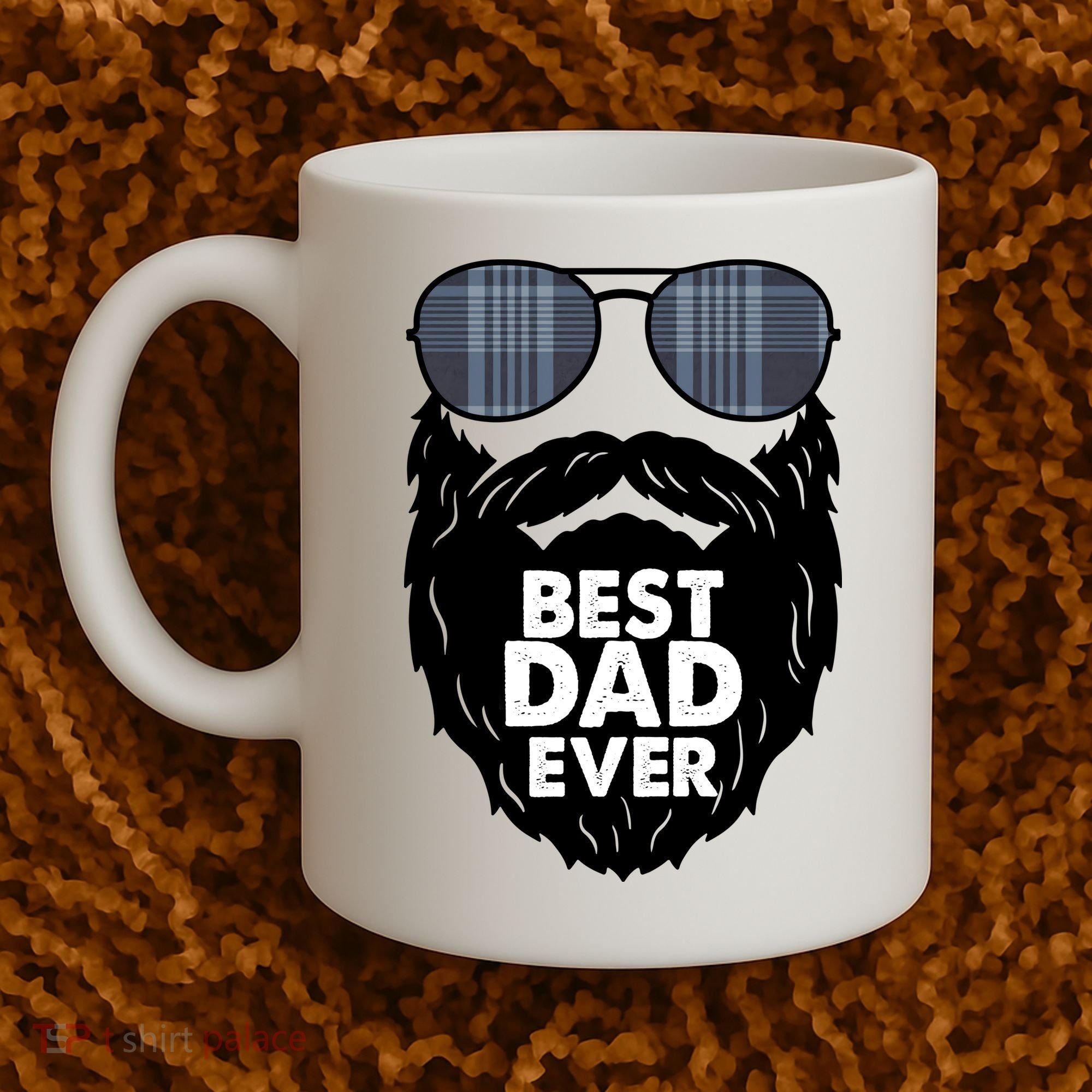 Father's Day Best Dad Ever Funny Beard Glasses Gift For Father Coffee Mug