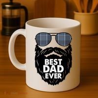 Father's Day Best Dad Ever Funny Beard Glasses Gift For Father Coffee Mug thumb 4