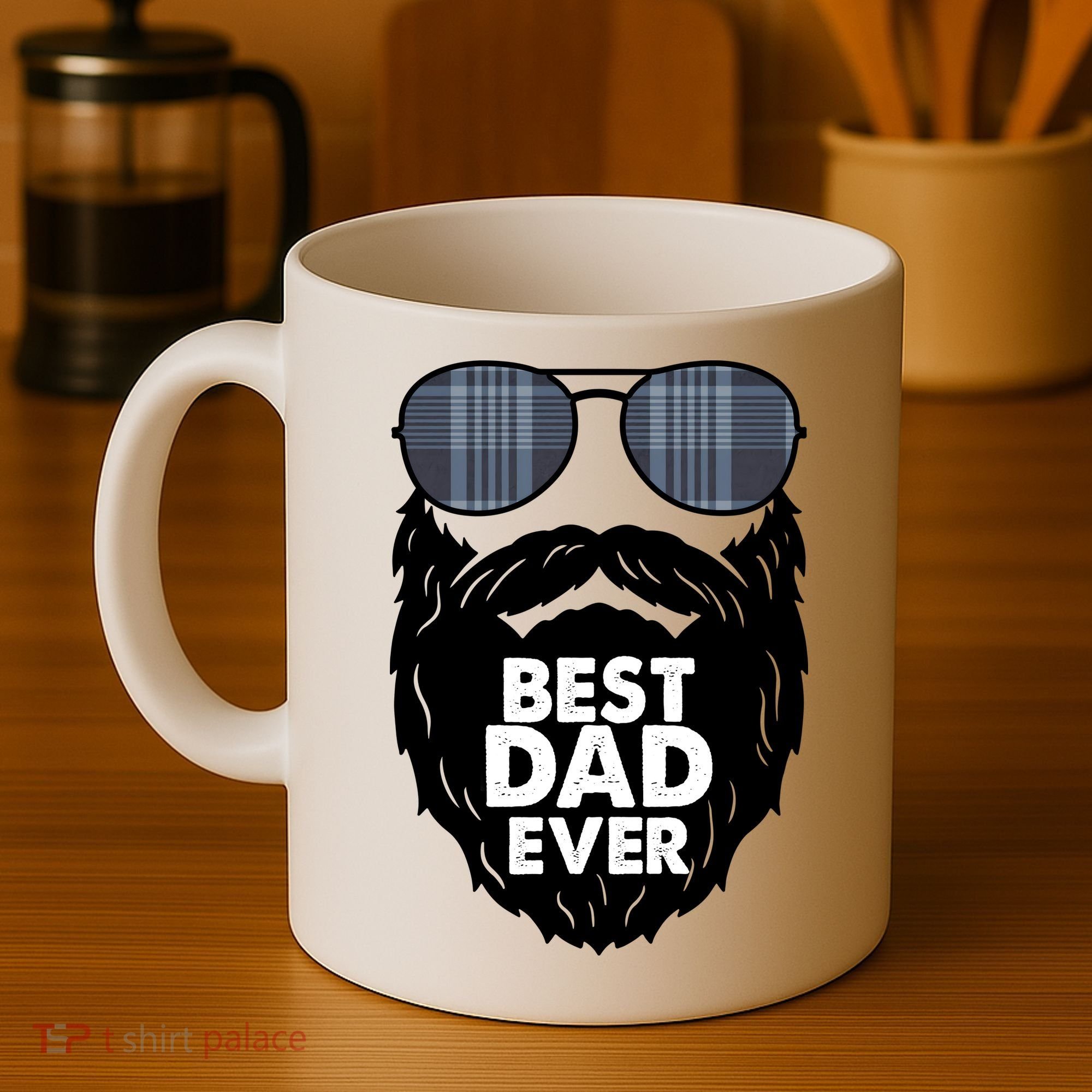 Father's Day Best Dad Ever Funny Beard Glasses Gift For Father Coffee Mug