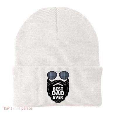 Father's Day Best Dad Ever Funny Beard Glasses Gift For Father Beanie