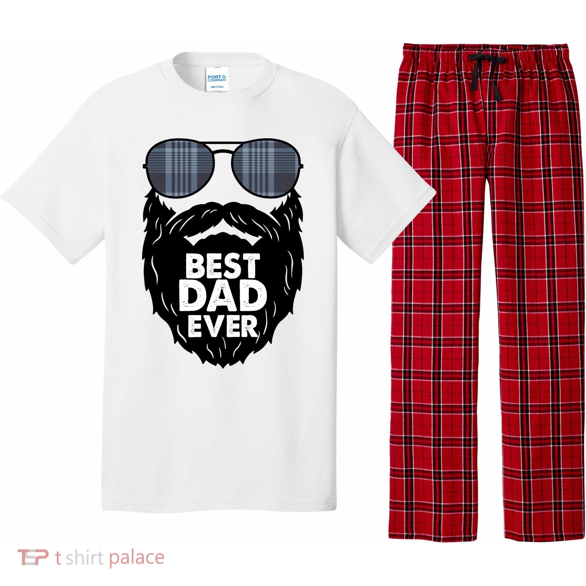 Father's Day Best Dad Ever Funny Beard Glasses Gift For Father Pajama Set