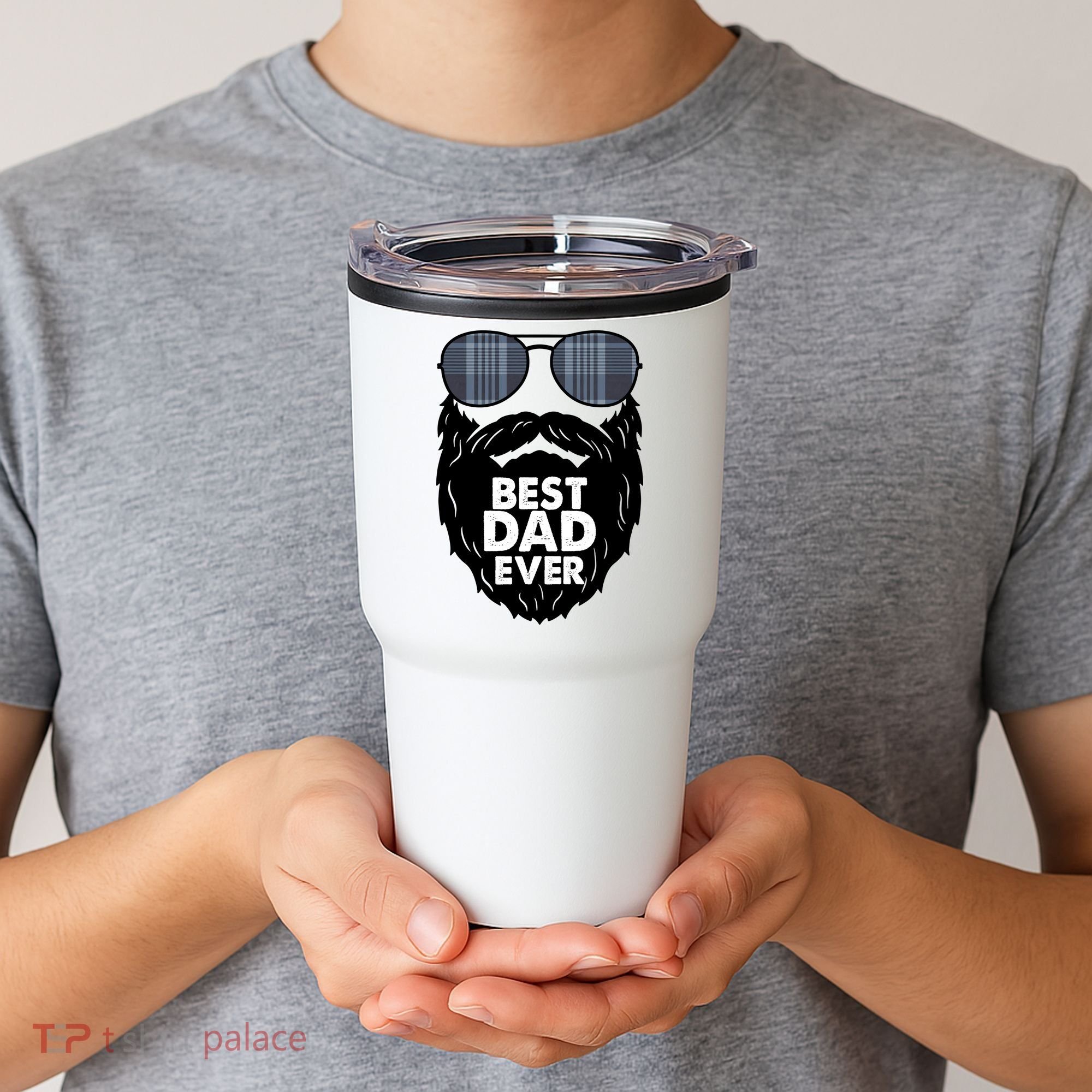 Father's Day Best Dad Ever Funny Beard Glasses Gift For Father Tumbler