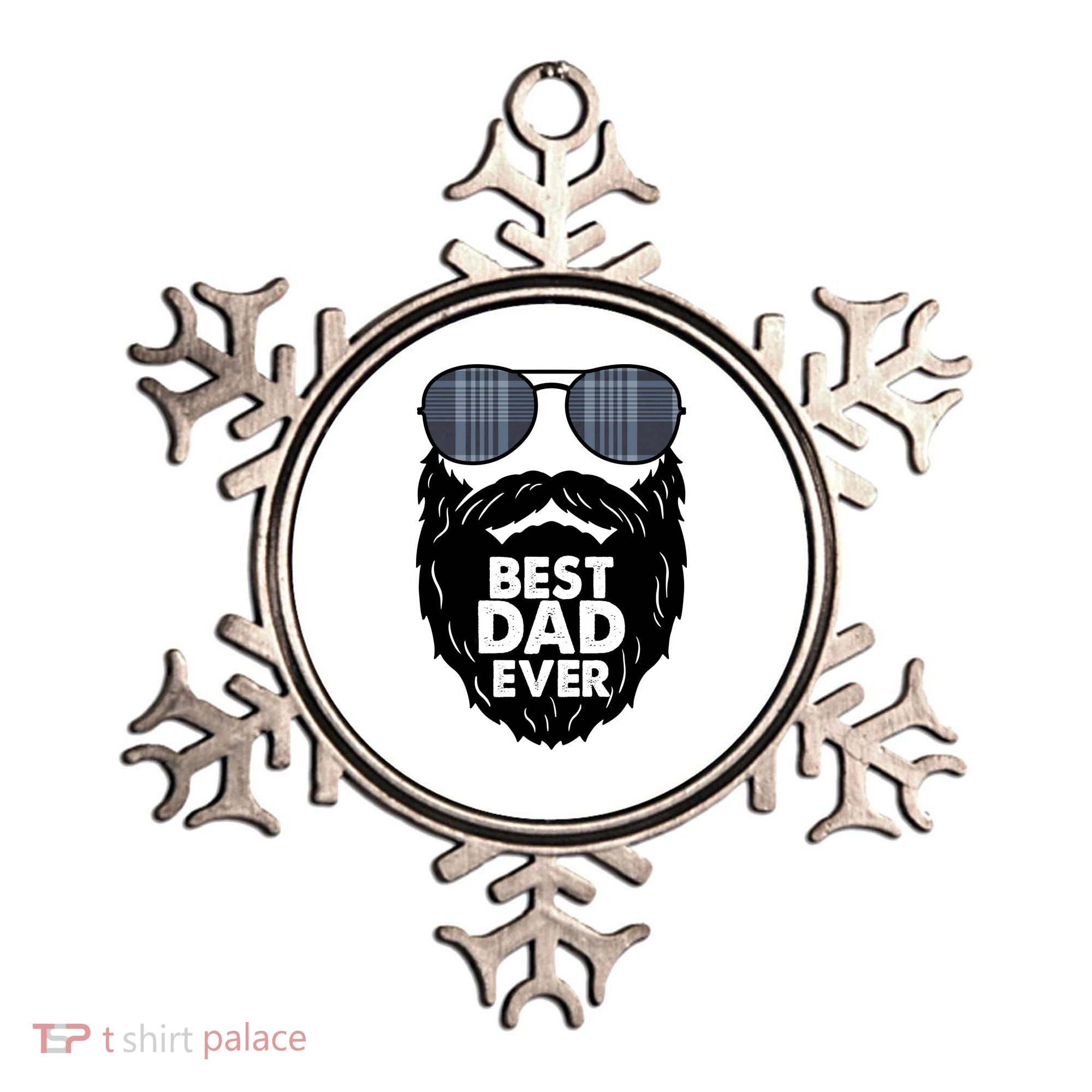 Father's Day Best Dad Ever Funny Beard Glasses Gift For Father Ornament