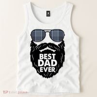 Father's Day Best Dad Ever Funny Beard Glasses Gift For Father Tank Top thumb 2