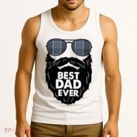 Father's Day Best Dad Ever Funny Beard Glasses Gift For Father Tank Top thumb 3