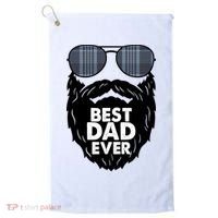 Father's Day Best Dad Ever Funny Beard Glasses Gift For Father Golf Towel thumb 0