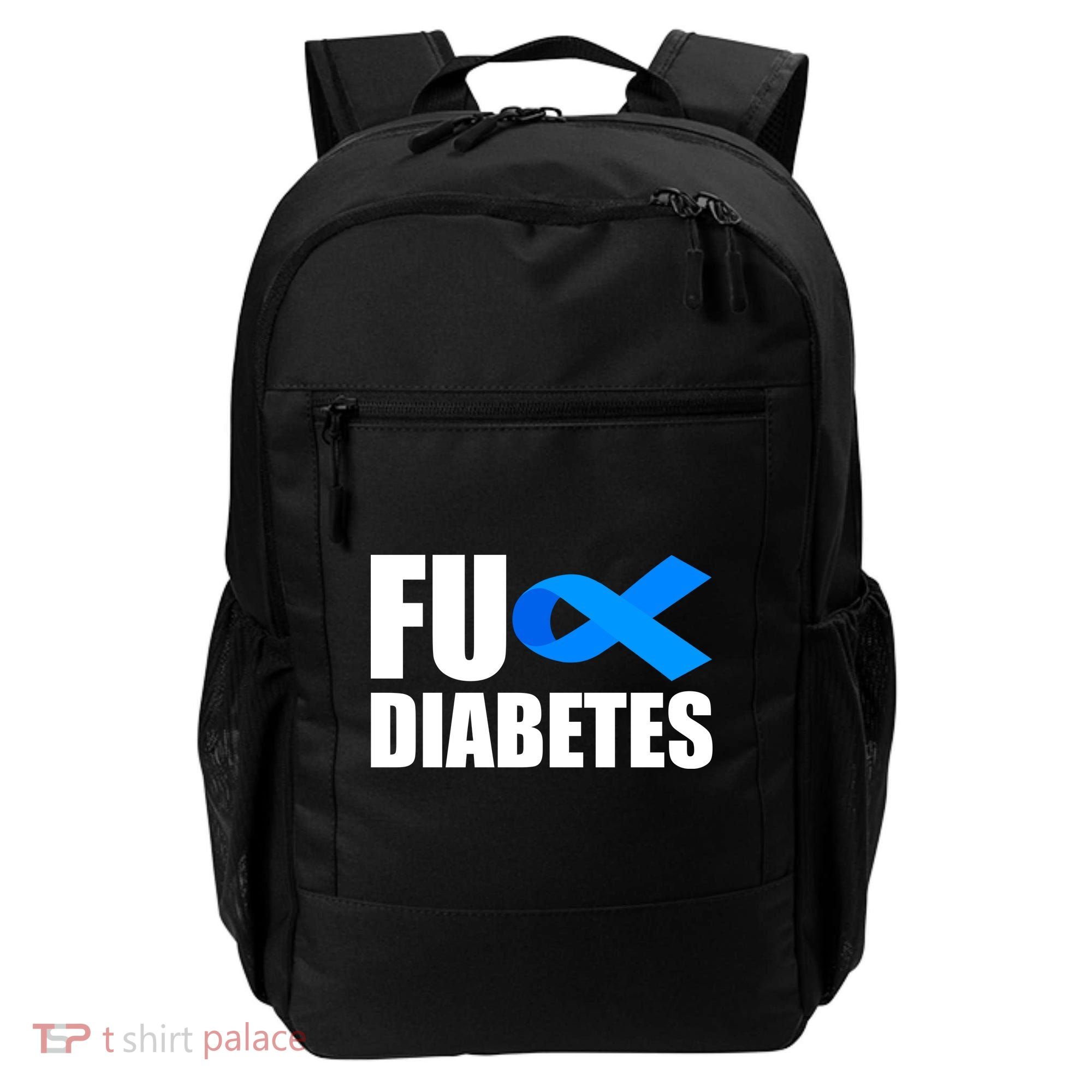 Fuck Diabetes Blue Ribbon Awareness Backpack