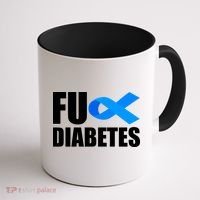 Fuck Diabetes Blue Ribbon Awareness Coffee Mug thumb 1