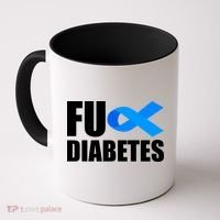 Fuck Diabetes Blue Ribbon Awareness Coffee Mug thumb 0