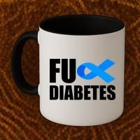 Fuck Diabetes Blue Ribbon Awareness Coffee Mug thumb 2