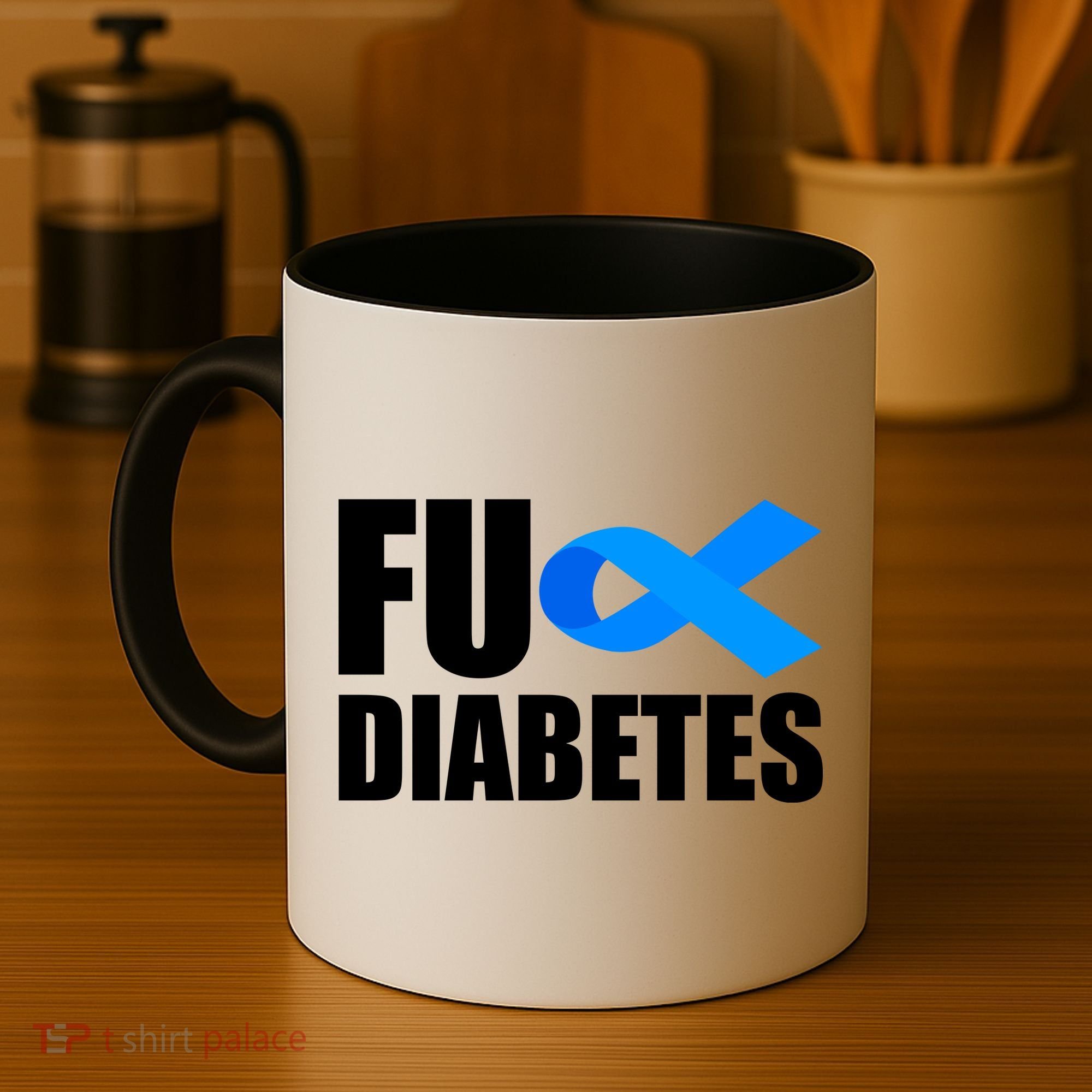 Fuck Diabetes Blue Ribbon Awareness Coffee Mug