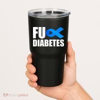 Fuck Diabetes Blue Ribbon Awareness Tumbler thumb 2