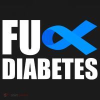 Fuck Diabetes Blue Ribbon Awareness Ornament thumb 1