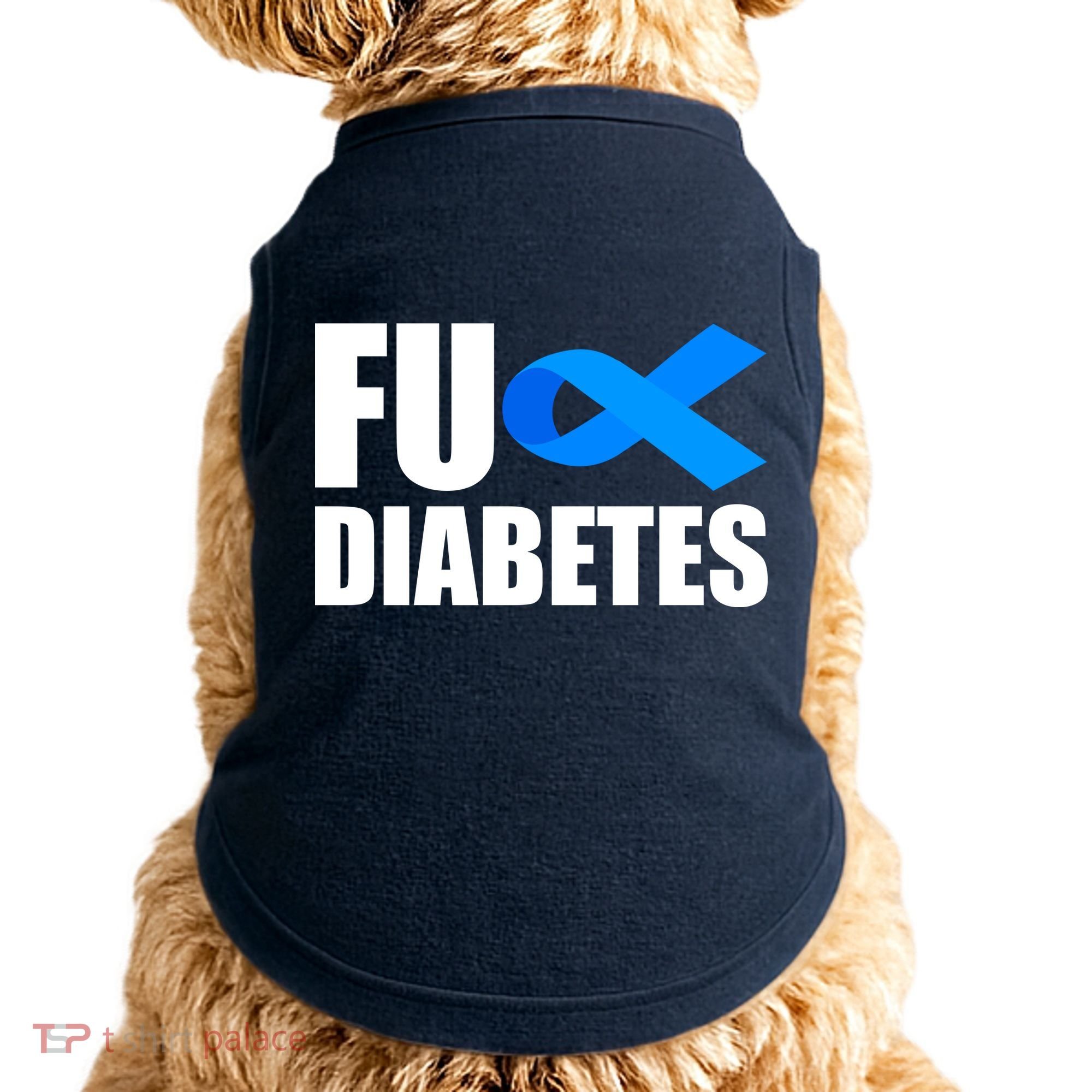 Fuck Diabetes Blue Ribbon Awareness Doggie Tank