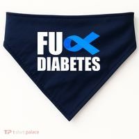 Fuck Diabetes Blue Ribbon Awareness USA-Made Doggie Bandana thumb 0