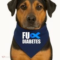 Fuck Diabetes Blue Ribbon Awareness USA-Made Doggie Bandana thumb 1