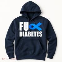 Fuck Diabetes Blue Ribbon Awareness Hoodie thumb 0