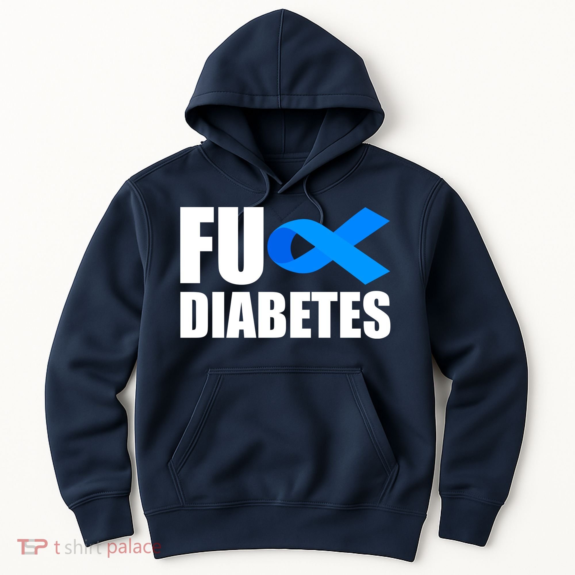 Fuck Diabetes Blue Ribbon Awareness Hoodie