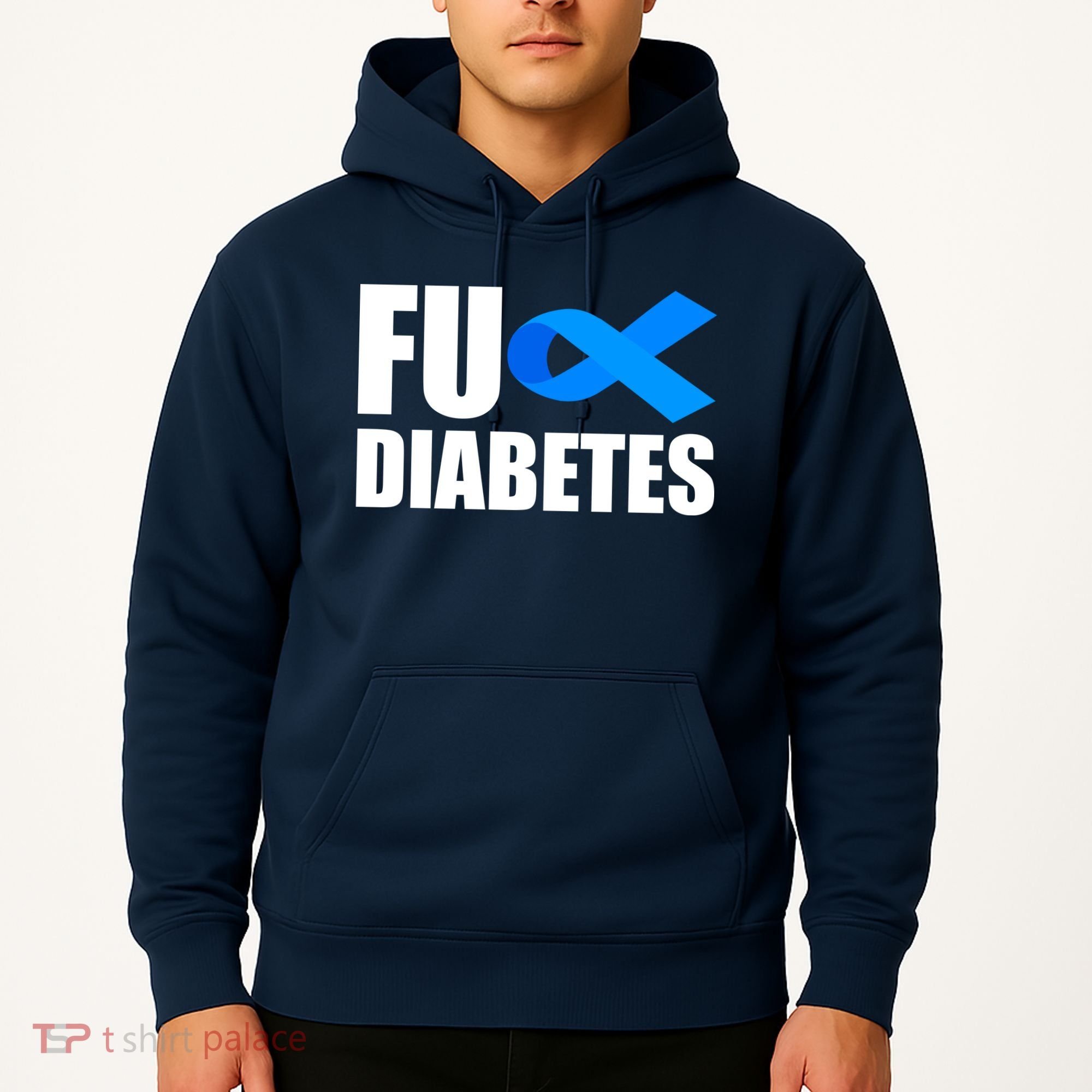 Fuck Diabetes Blue Ribbon Awareness Hoodie