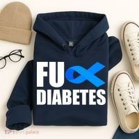 Fuck Diabetes Blue Ribbon Awareness Hoodie thumb 4
